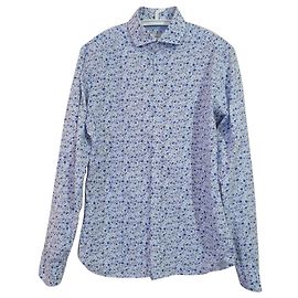 Autre Marque Camicia floreale Hamaki-Ho blu in cotone Blu Multicolore