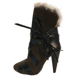 Isabel Marant-Ankle Boots-Black,Khaki