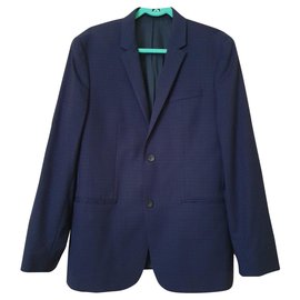 Calvin Klein Blue Wool Blazer Blue