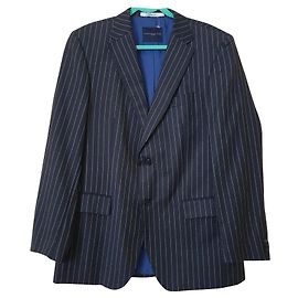 Tommy Hilfiger Striped Dark Grey Wool Blazer Dark grey