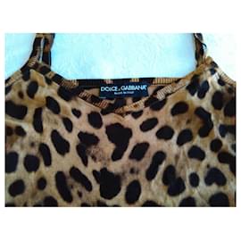 Dolce & Gabbana-DOLCE & GABBANA Knit TOP-Tank in Silk-Leopard print