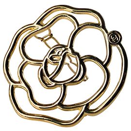 Chanel Camélia de cabeça Dourado