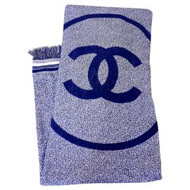 Chanel-nova toalha Chanel-Branco,Azul