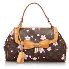 Louis Vuitton-Saco retro do saco da flor de cerejeira de Murakami do Louis Vuitton Brown-Marrom,Multicor