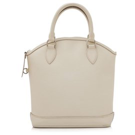 Louis Vuitton-Louis Vuitton White Epi Lockit Vertical-White,Cream