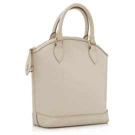 Louis Vuitton-Louis Vuitton White Epi Lockit Vertical-White,Cream
