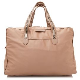 Stella Mc Cartney Stella McCartney Bolsa de viaje de nylon marrón Falabella GO Castaño Beige