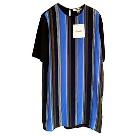 Diane Von Furstenberg Seidenkleid Schwarz Hellblau Schwarz Hellblau