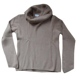 Max Mara, pull camel col bénitier,38. Caramel