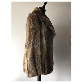 Autre Marque-Real fur coat echter pelz-Beige,Light brown