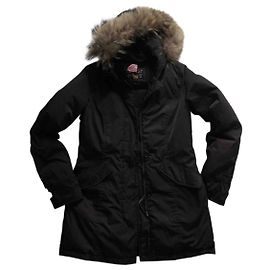 Parka marrom Woolrich com capuz de pele Marrom