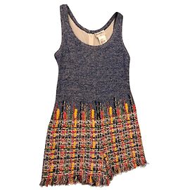 Chanel Stricken Sie Tweed Romper Jumpsuit Blau