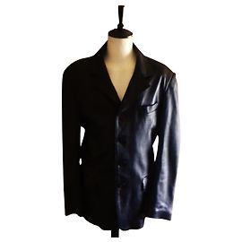 giacca di pelle VERSACE 54 In perfette condizioni Nero