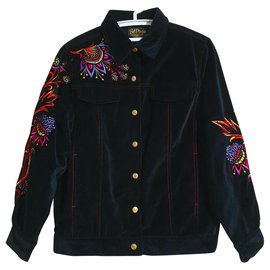 Bob Mackie Embroidered Jacket Black Multicolour Black Multiple colors