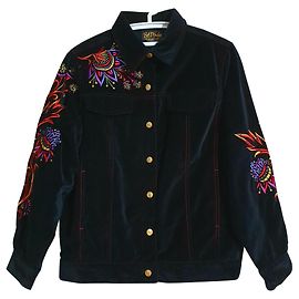 Veste Bob Mackie Brodée Noir Multicolore Noir Multicolore