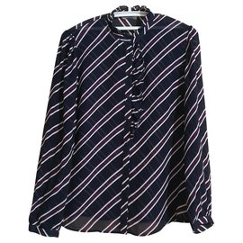 Camicia Baum und Pferdgarten in seta e viscosa Multicolore
