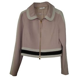 Paule Ka Wool Jacket Pink Black Beige Size 36 Pink