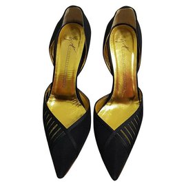 Giuseppe Zanotti-Black and gold heels-Black,Golden