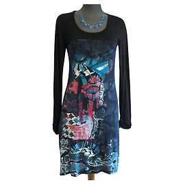 Autre Marque Robe Save The Queen Noir Bleu Fuchsia Noir Bleu Fuschia