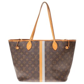 Louis Vuitton-Louis Vuitton Neverfull GM bag in monogram canvas and natural leather-Brown