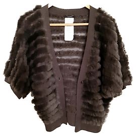 Autre Marque Signed Caractère Rabbit Fur Cardigan Grey Size 2 Grey