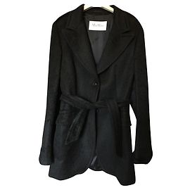 Abrigo Max Mara Negro de Alpaca Negro