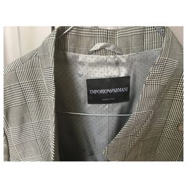 Emporio Armani-Sobretudo jaqueta curta e estruturada-Cinza