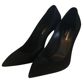 Saint Laurent Black Deerskin Heels 36 Black