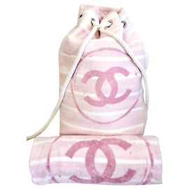 Chanel Mochila e toalha nova Rosa Branco