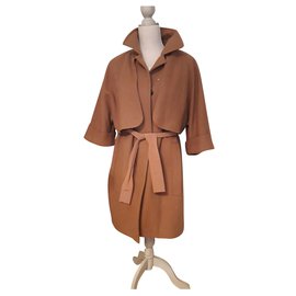 Carven-Coats, Outerwear-Caramel