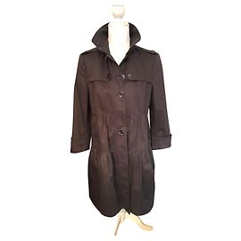 Gabardina Burberry Negra de Algodón Negro