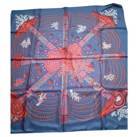 Hermès Sciarpe di seta Blu navy