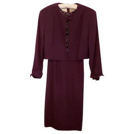 Christian Dior-Dark Plum Dress Suit by Christian Dior-Purple,Prune