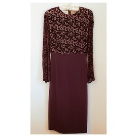 Christian Dior-Dark Plum Dress Suit by Christian Dior-Purple,Prune