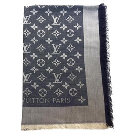 Louis Vuitton-louis Vuitton bufanda monograma azul denim-Azul