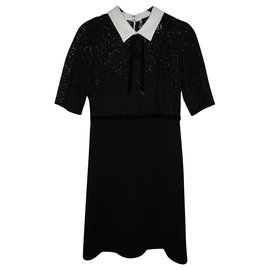 The Kooples Petite robe noire dentelle Noir