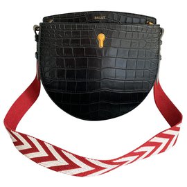 Bally-BALLY BAG CECYLE STRAP FOR WOMEN IN BLACK CALF LEATHER-Black