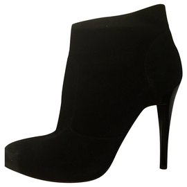 Alberta Ferretti-suede ankle boots-Black
