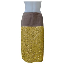 Dries Van Noten-Skirts-Beige,Golden,Yellow
