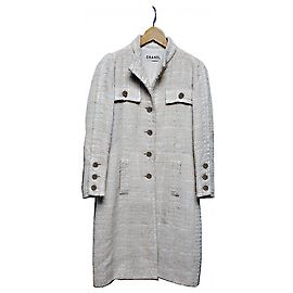 Abrigo Chanel de lana color eggshell Blanco roto