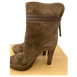 Botas con plataforma de ante Sergio Rossi Caqui