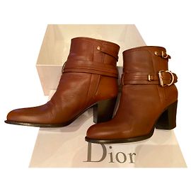 Christian Dior Niedrige Reitstiefel von Dior Haselnuss