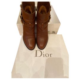 Christian Dior-Dior equestrian low booties-Hazelnut