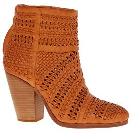 Rag & Bone Woven Leather Ankle Boots Caramel