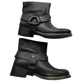 Zadig & Voltaire-Roady Leather Biker Boots-Black