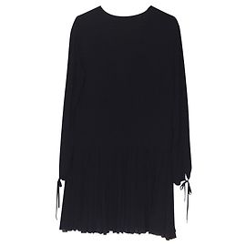 Dsquared2 Kleid aus schwarzer Seide plissiert Low Rise Schwarz