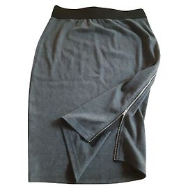 Autre Marque Aaiko Grey Cotton Skirt 38 Grey