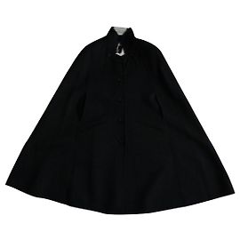 Autre Marque IRIS&INK Olivia wool and cashmere cape charcoal Dark grey