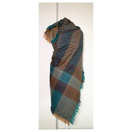 Cacharel-Tartan big shawl scarf-Multiple colors