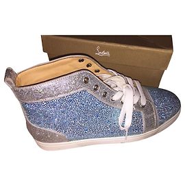 Christian Louboutin Boots Light Blue Leather Light blue